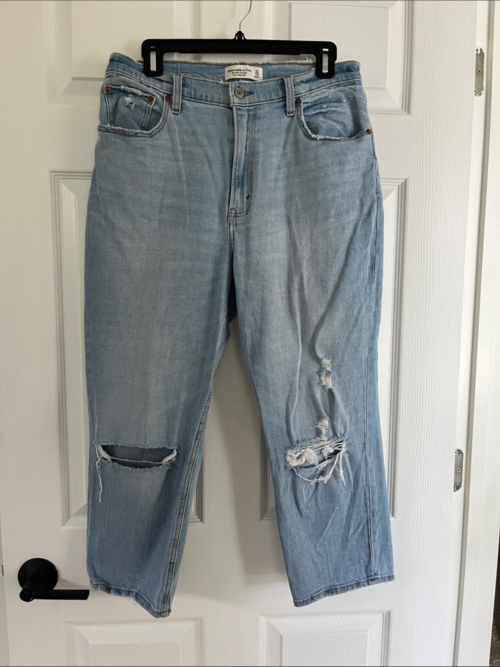 Abercrombie & Fitch Light Blue Ultra High-Rise Ankle Jeans Curve Love